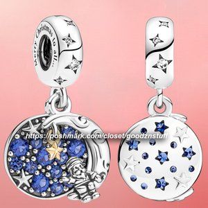 Pandora Santa Claus On The Moon Double Dangle Charm 769648C01
